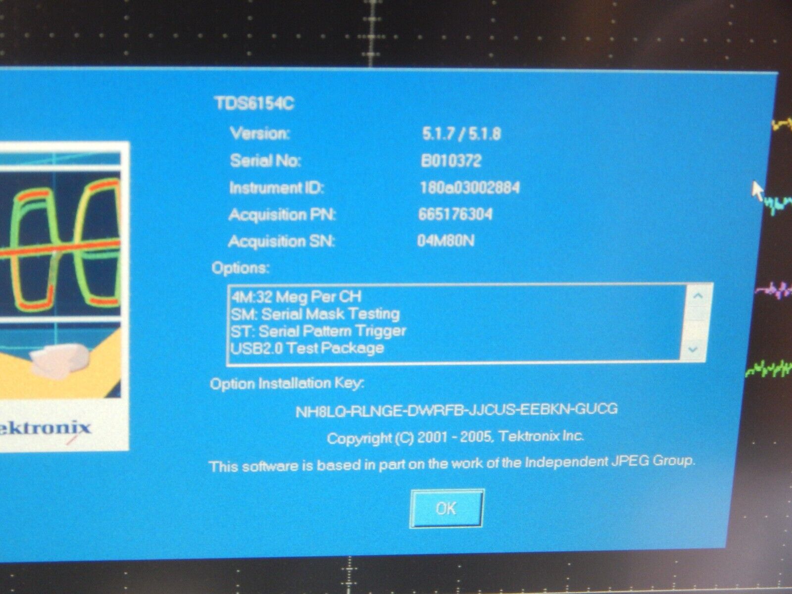 TDS6154C 15GHz 40GS/s 8 Options, NIST calibration TDS6154C 15GHz 40GS/s 8 Options, NIST calibration